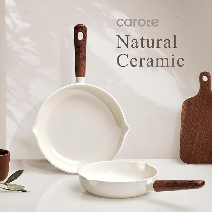 CAROTE Nonstick Frying Pans Skillets, Ceramic Coating Non-Stick Frying Pans Set - Image 7