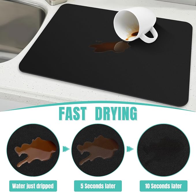 WISELIFE Coffee Mat Super Absorbent Dish Drying Mat Bar Accessories Match - Image 3