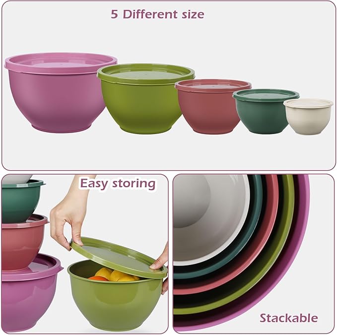 Greentainer Plastic Mixing Bowls - Image 6