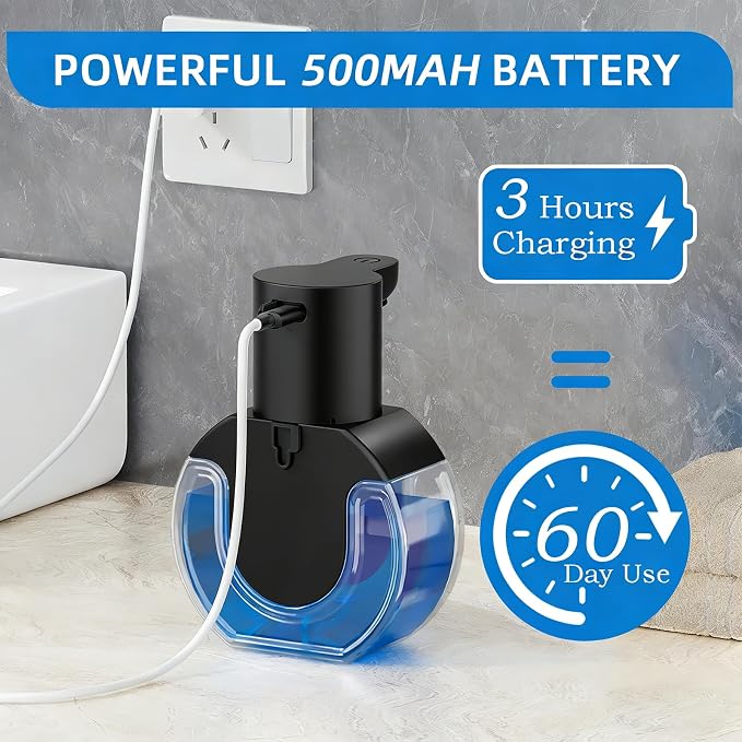 2Pack Automatic Soap Dispenser Touchless, Rechargeable Liquid Soap Dispenser - Image 6