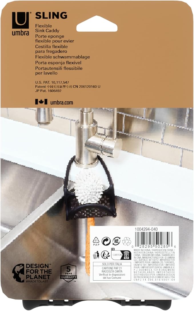 Umbra Sling Sponge Holder for Kitchen Sink – No Suction Cups, Flexible Caddy - Image 9