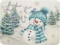 Giwawa Blue Snowman Dish Drying Mat Xmas Trees Bird Winter Snowy Scene Dish by Giwawa