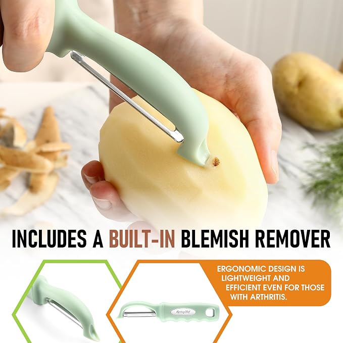 Spring Chef Premium Swivel Vegetable Peeler, Comfortable Handle and Ultra Sharp - Image 5