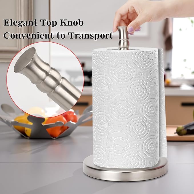 Paper Towel Holder Countertop, Standing Paper Towel Roll Holder - Image 4