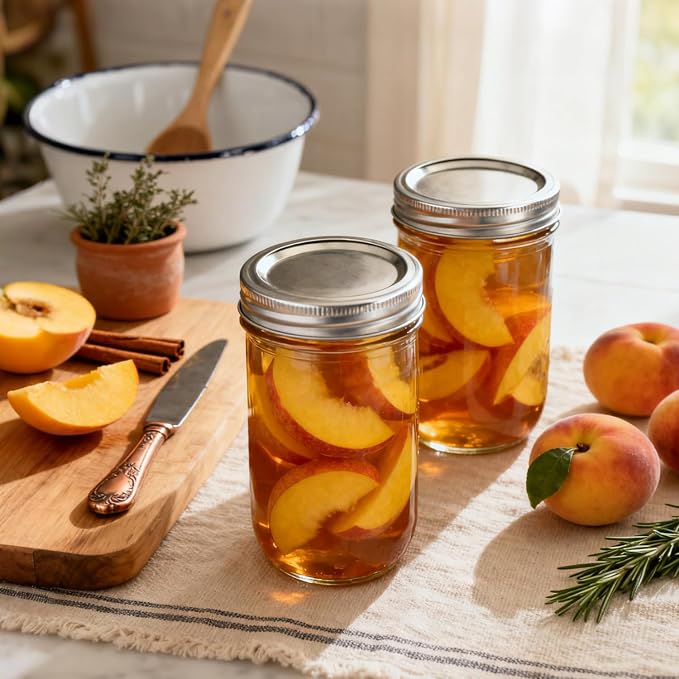 ComSaf 12 oz Mason Jars with Lids 6 Pcs, Regular Mouth Canning Jars with Seal - Image 4