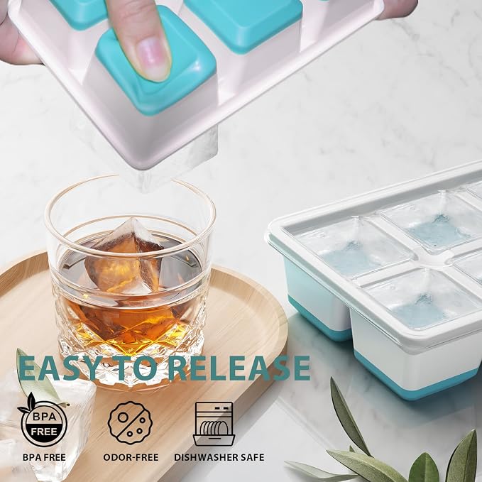 Optish Large Ice Cube Molds, 2 Pack Whiskey Square Ice Molds, 1.8 Inch Big Ice - Image 5