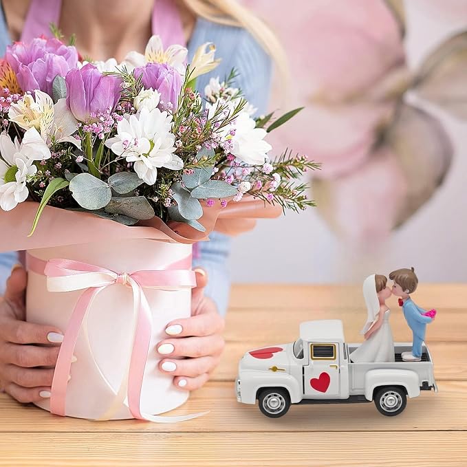 Valentines Day Decorations Farmhouse Vintage Mini Truck - Image 2