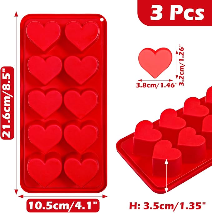 Webake Heart Ice Cube Molds, 10-Cavity Heart Shaped Silicone Molds - Image 3