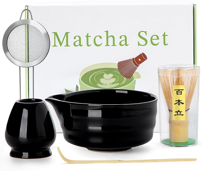 Black Matcha Whisk Set by JardinTesoro