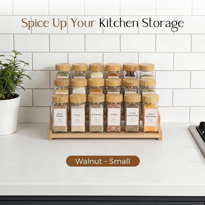 Organizer of Cabinet Special Seasoning, 12in Bamboo 3 Tiered Spice Rack，Used - Image 6