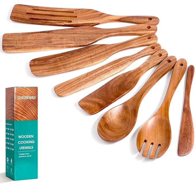 HOWHONG Wooden Spatula Spurtle Set by HOWHONG