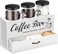 3 Pcs Coffee Canister Set with Shelf and Spoon Plastic Coffee Bean Storage by Skybooly