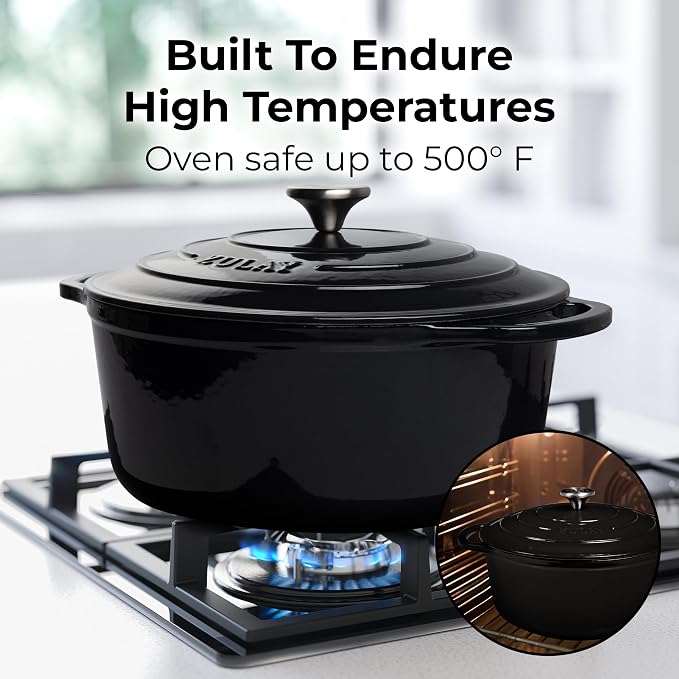 Zulay Kitchen 7.7 Quart Enameled Cast Iron Dutch Oven Pot - Image 2