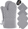 KEGOUU Oven Mitts and Pot Holders 6pcs Set, Kitchen Oven Glove High Heat by KEGOUUOvenMitt
