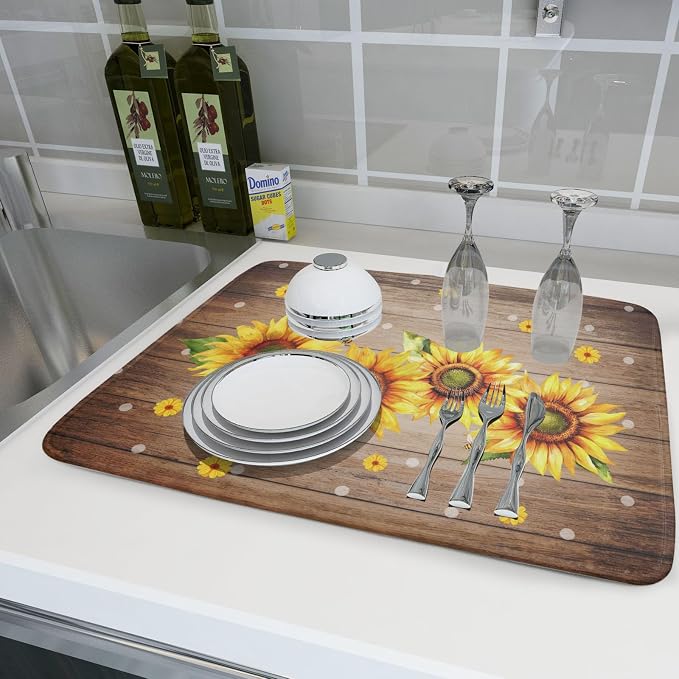 Summer Sunflower Bee Dish Drying Mat - Image 6