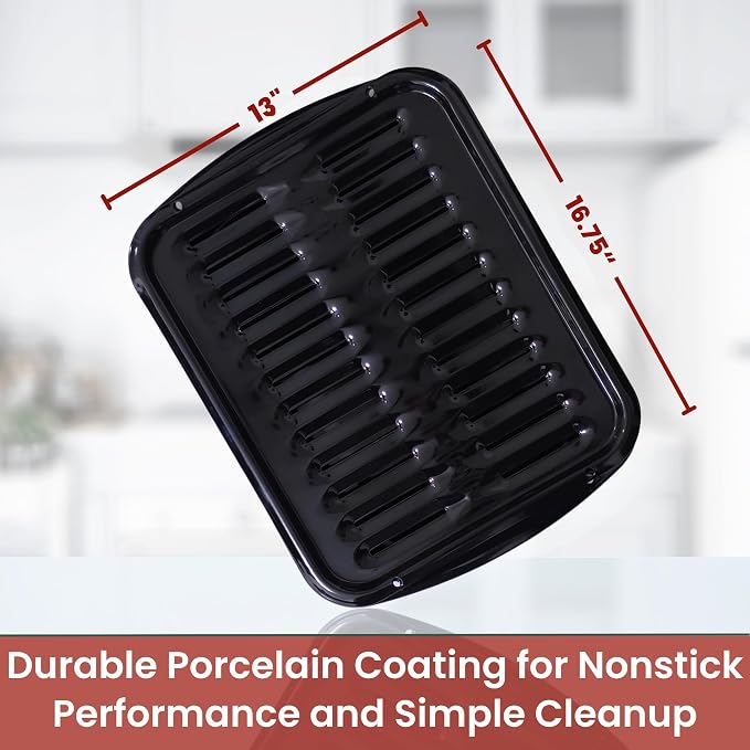 Broiler Pan for Oven Nonstick 16.75” x 13” Porcelain Nonstick Coated - Image 3