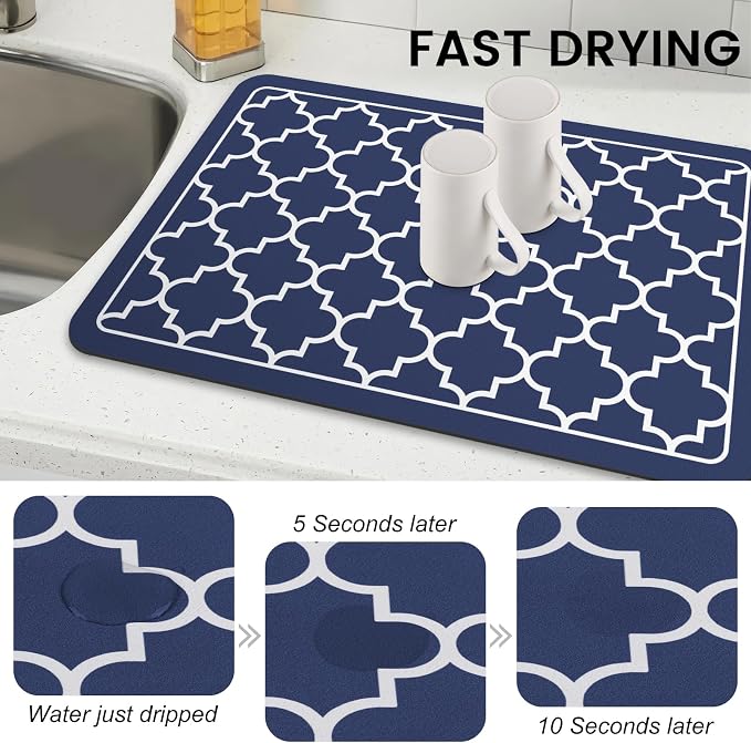 WISELIFE Dish Drying Mat Super Absorbent Drying Mat Large Dish Drying Mats - Image 3