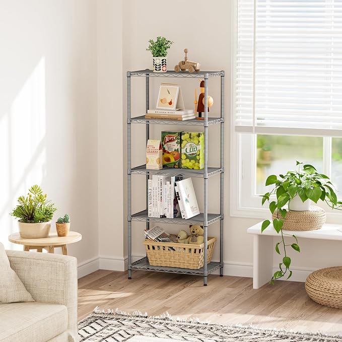 SINGAYE 5 Tier Storage Garage Shelving Units Heavy Duty Wire Shelves Pantry - Image 2
