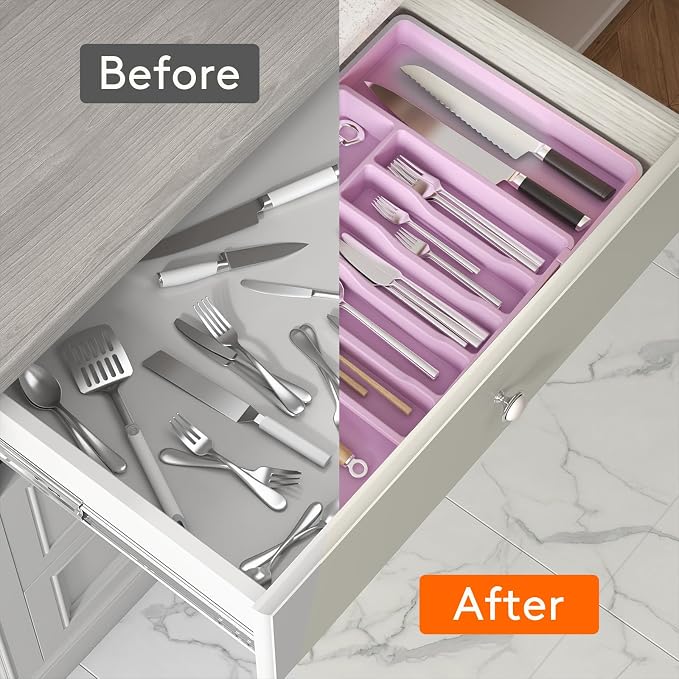 Lifewit Silverware Drawer Organizer, Expandable Utensil Tray - Image 5