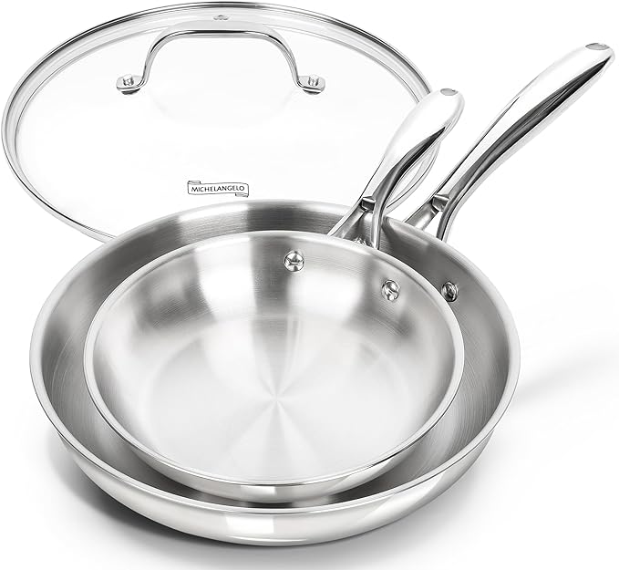 MICHELANGELO Stainless Steel Frying Pan Set by Michelangelo