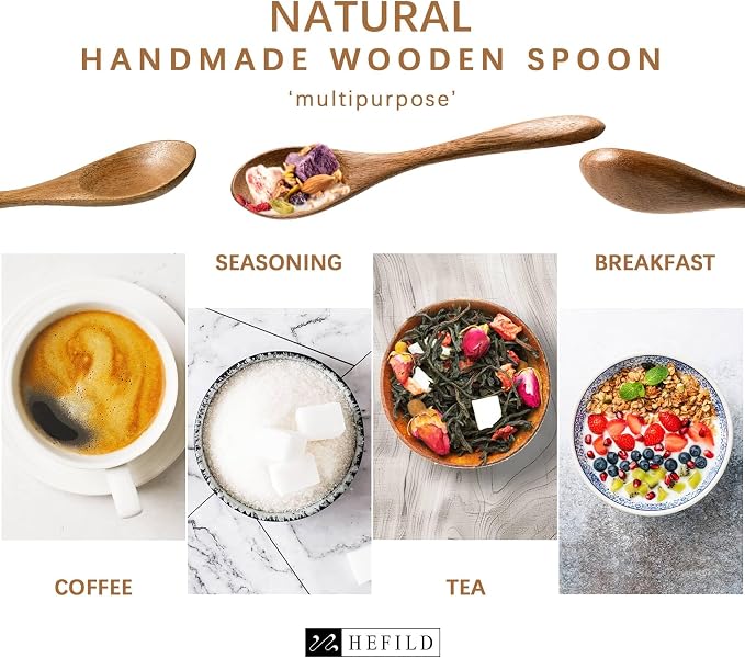 4 PCS Small Wooden Spoons, 5.8 Inch Honey Spoons - Image 5