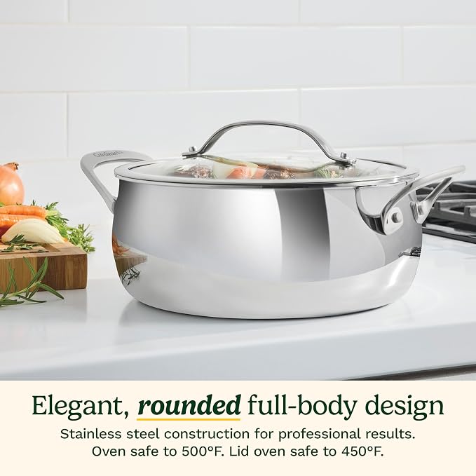Cuisinart PureClad™ Triple Ply Stainless Steel 4.5 Qt. Dutch Oven w/Cover - Image 4