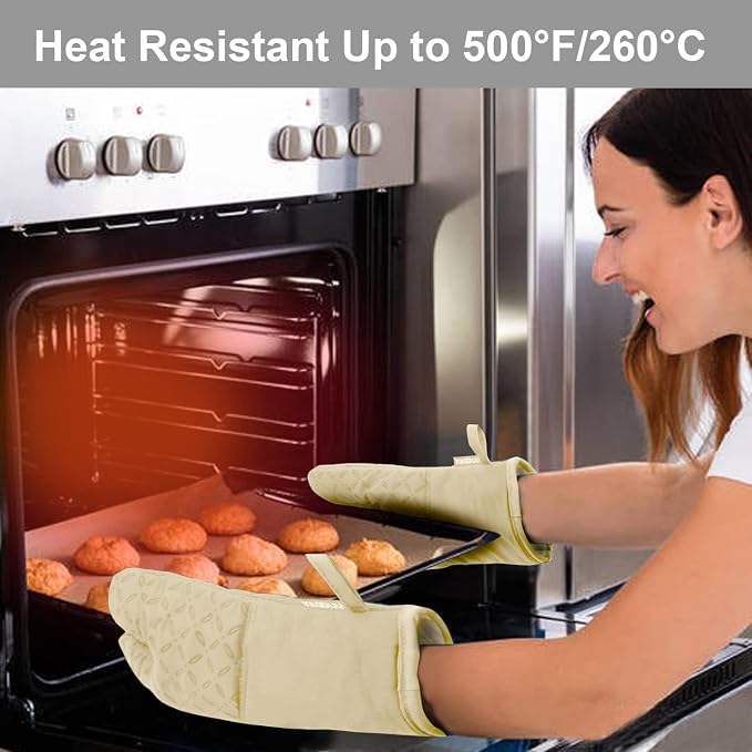 KEGOUU Oven Mitts and Pot Holders 6pcs Set, Kitchen Oven Glove High Heat - Image 5