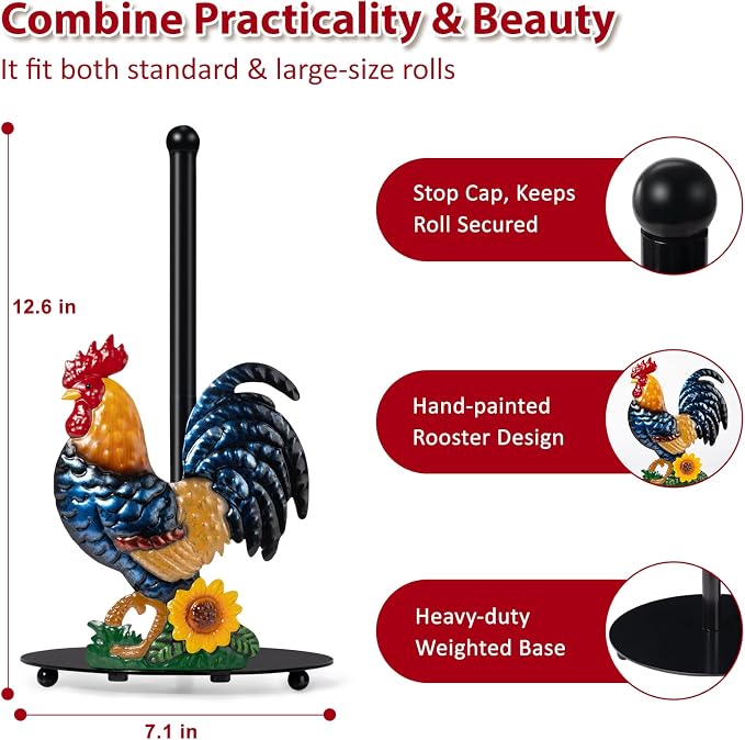 Rooster Paper Towel Holder Countertop - Image 2