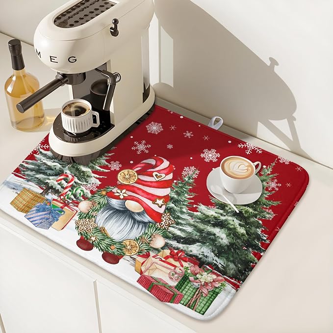 Christmas Dish Drying Mat for Kitchen Counter, Merry Christmas Dish Drying Mat - Image 7