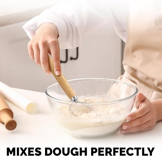 Zulay Kitchen Double-Eye 13" Danish Dough Whisk - Image 7