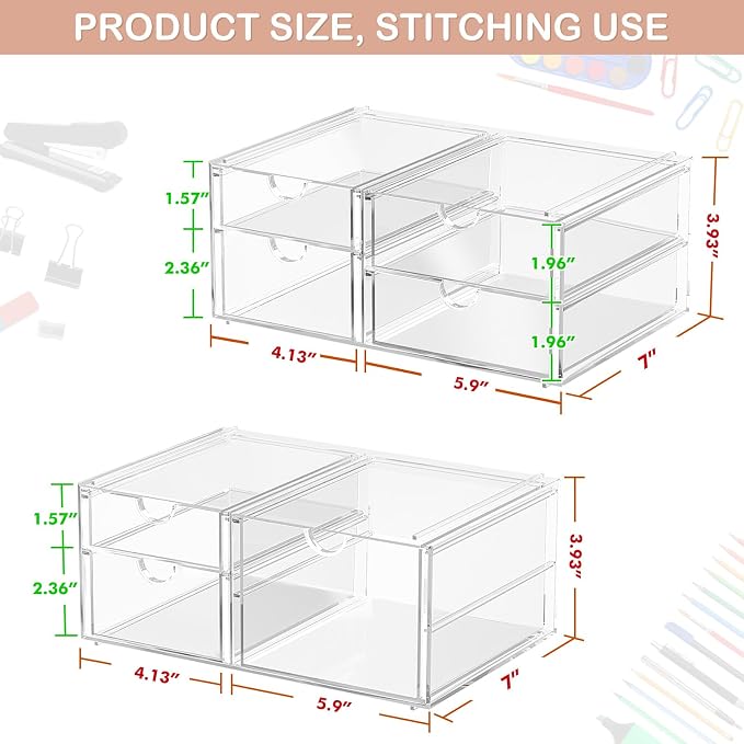 caktraie 2 Pack Desk Organizers, Makeup Organizer Storage - Image 3