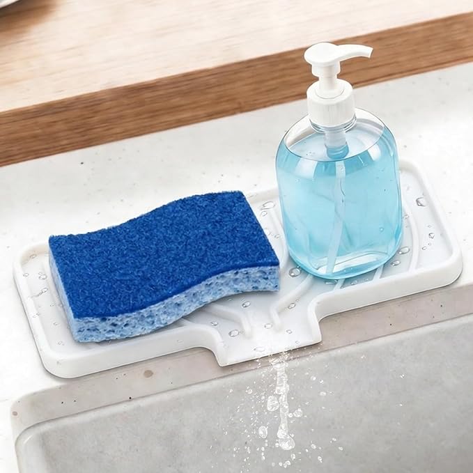 GUUKIN Sponge Holder for Kitchen Sink, 10x4 inch Silicone Dish Drying Mat by GUUKIN