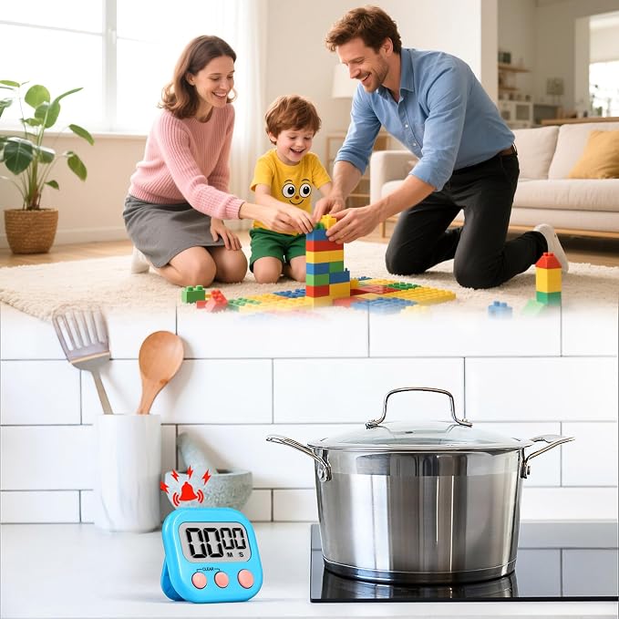 Timer for Kids Teachers Digital Kitchen Timers for Cooking Large Magnetic - Image 3