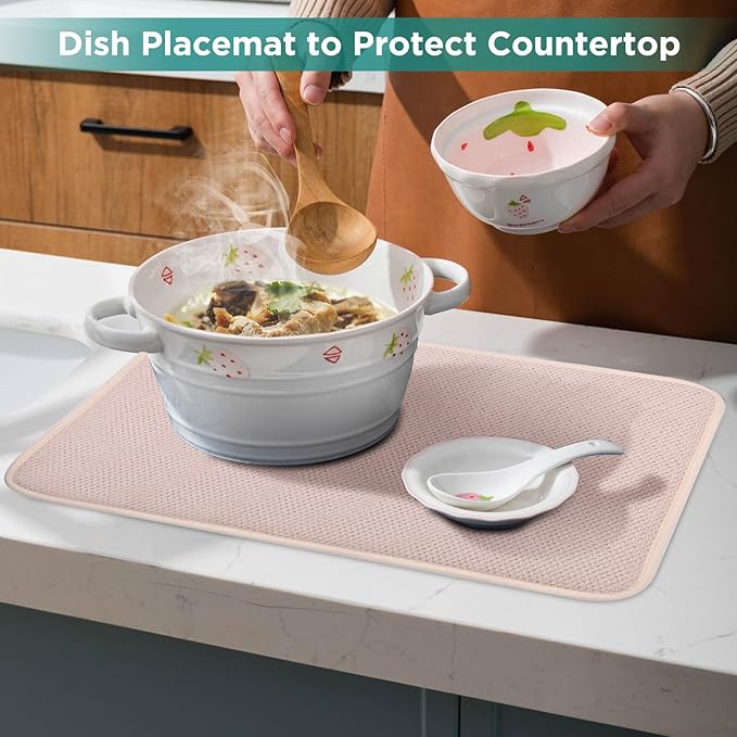 GeeRic Microfiber Dish Drying Mat, Super Absorbent Kitchen Dish Drying Pad - Image 6