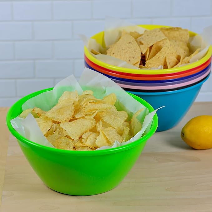 Youngever 11 inch 120 Ounce Plastic Mixing and Serving Bowls, Large Popcorn - Image 3