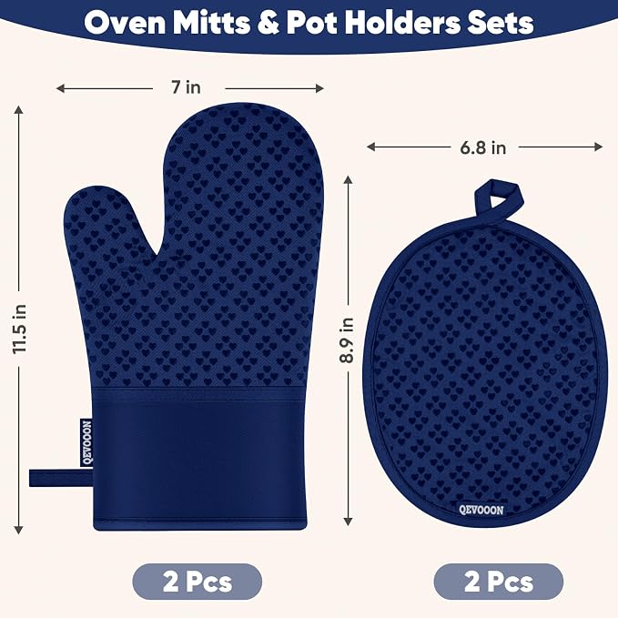 Oven Mitts and Pot Holders 4 Sets, Heat Resistant 500 ℉ Oven Mitt and Pot Holder - Image 2