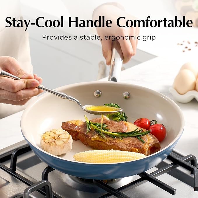 Redchef Nonstick Frying Pan Skillet, Ceramic Non-Stick Saute Pans, 9.5 inch - Image 7