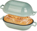 Enameled Cast Iron Dutch Oven for Sourdough Bread Baking, 9 x 5-4/5 Inch Oval by FRRLY