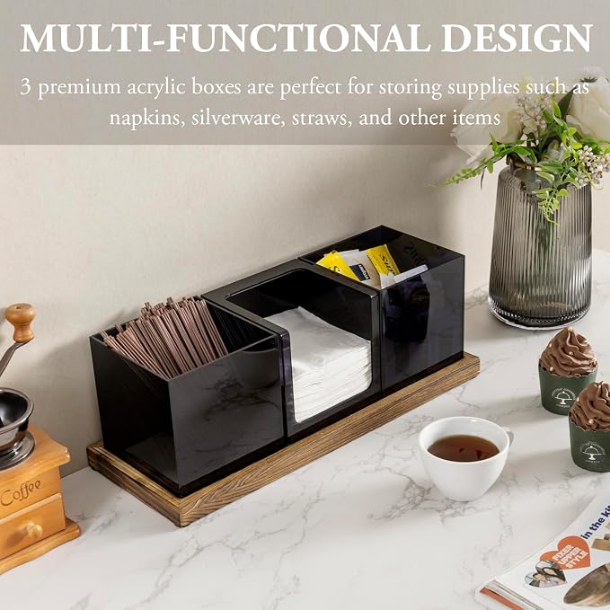 MyGift Coffee Organizer, Modern Acrylic Coffee and Tea Organizer - Image 2
