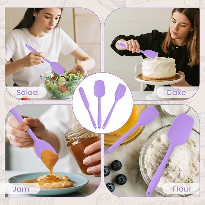 Spatulas Silicone Heat Resistant, Rubber Spatula Food Grade, Handle - Image 4