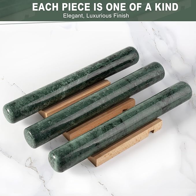 Marble French Rolling Pin for Baking, 12 Inch Non Stick Polished Rolling Pin - Image 4