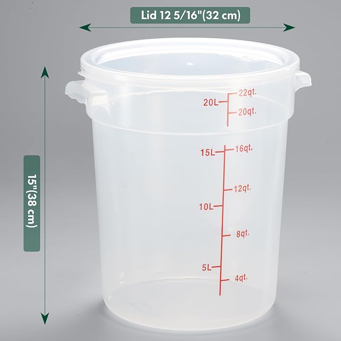 CURTA 22 Quart Translucent Round Food Storage Container - Image 2