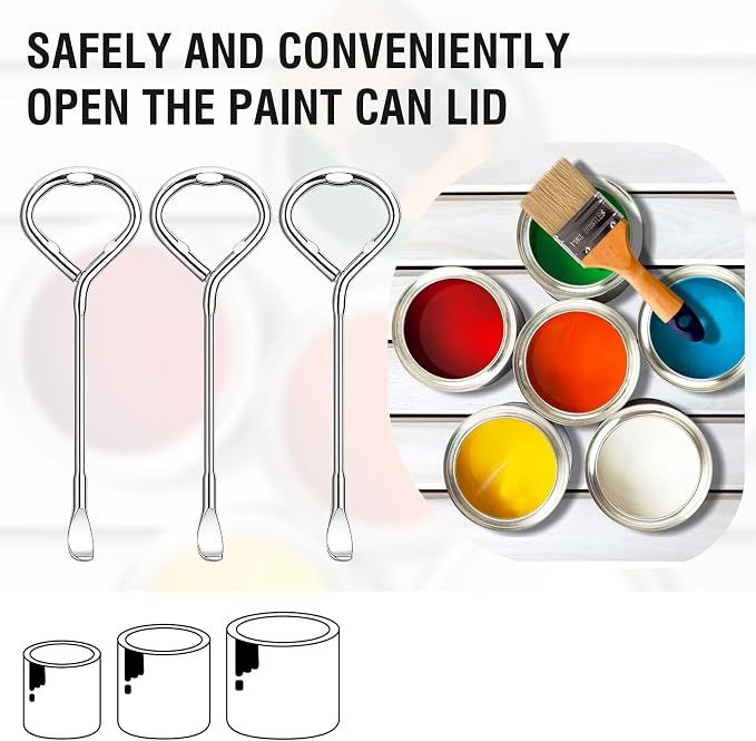 6 PCS Bottle Opener, Stainless Steel Paint Can Openers Metal Paint Can Openers - Image 6