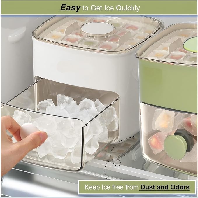Ice Cube Tray with Lid & Bin Ice Maker - Image 2