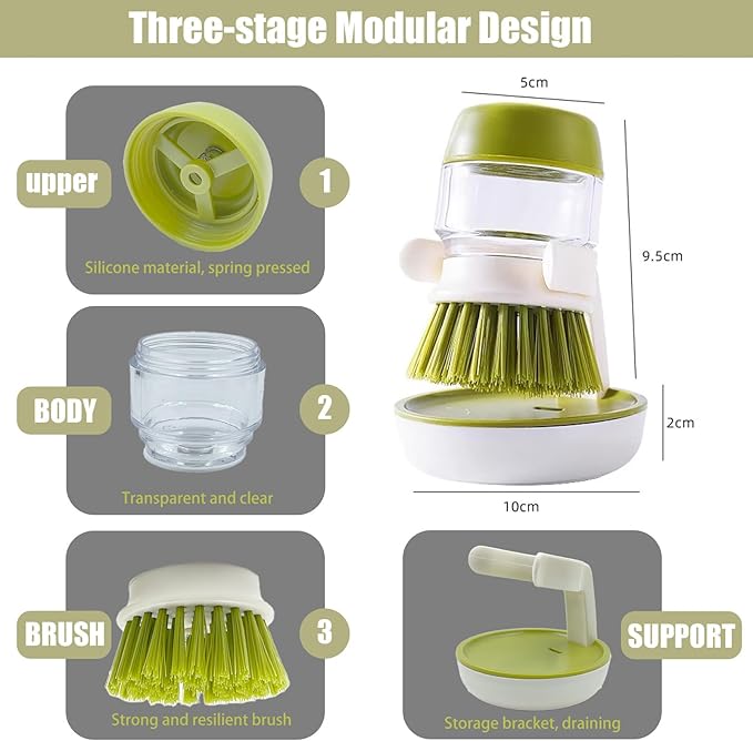 Soap Dispenser with Dish Brush and Storage Bracket - Image 2