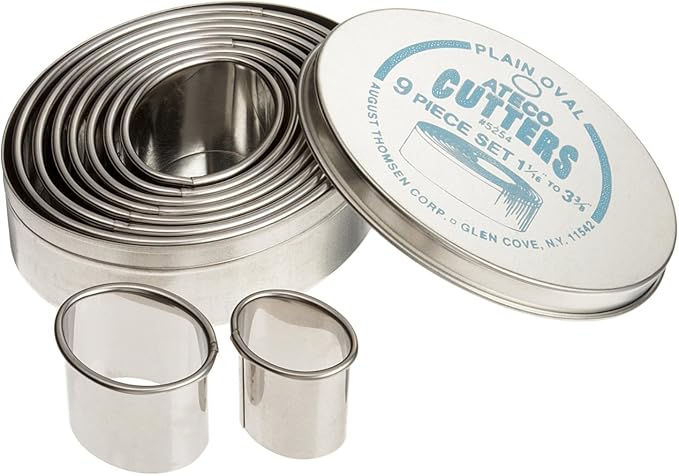 Ateco 9pc Plain Oval Cutter Set by Ateco