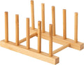 HBlife Bamboo Dish Plate Bowl Cup Book Pot Lid Cutting Board Drying Rack Stand by HBlife