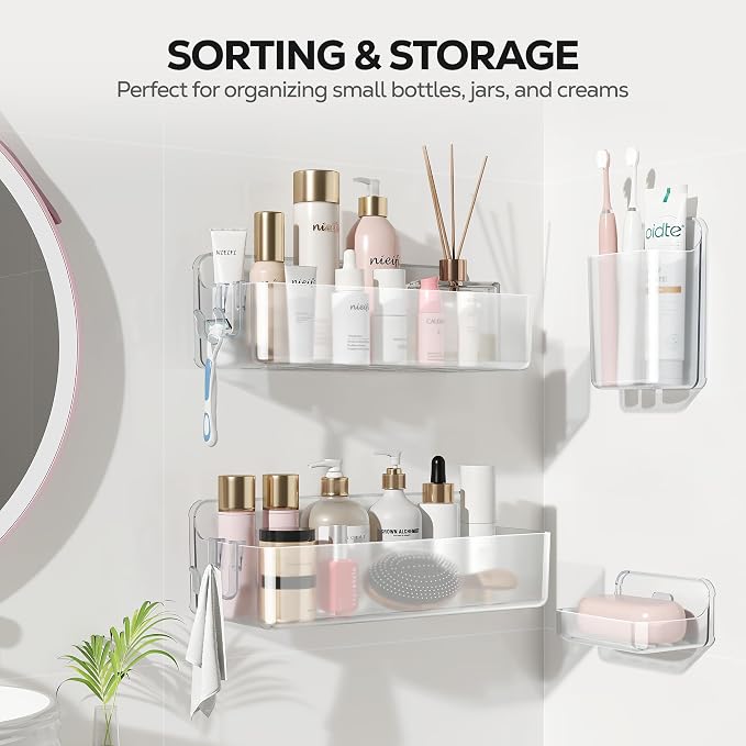 Nieifi Adhesive Wall Shelf, Shower Shelves, Shower Organizer - Image 9