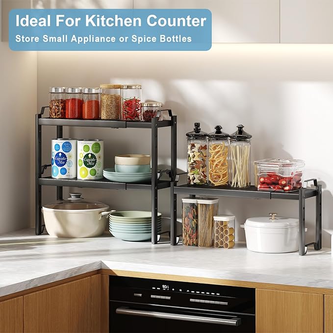 Narrow Expandable Cabinet Shelf Organizer 5.51" Width, Kitchen Counter Storage - Image 6