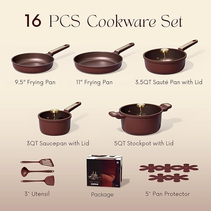 CAROTE Pots and Pans Set Nonstick, Dishwasher, RV/Camping Cookware Set - Image 2